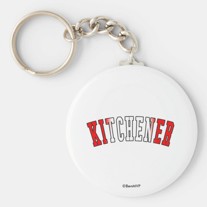 Kitchener in Canada National Flag Colors Keychain