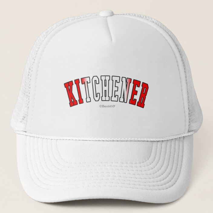 Kitchener in Canada National Flag Colors Trucker Hat