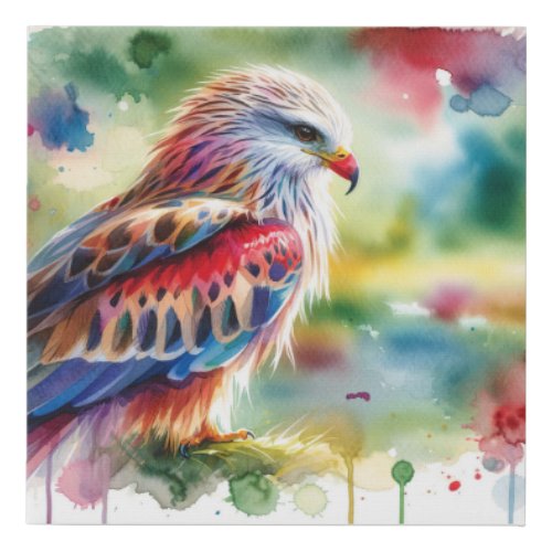 Kite Bird AREF1615 1 _ Watercolor Faux Canvas Print