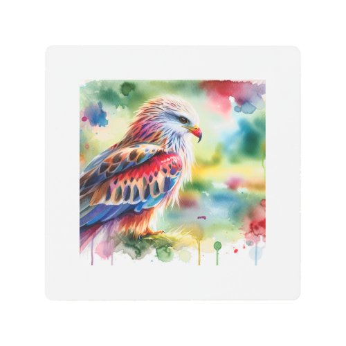 Kite Bird AREF1615 1 _ Watercolor Metal Print
