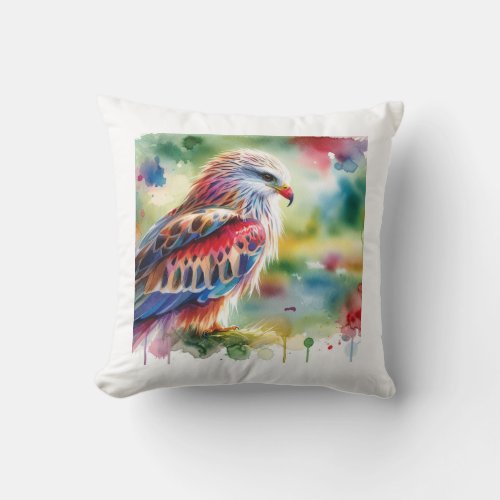 Kite Bird AREF1615 1 _ Watercolor Throw Pillow