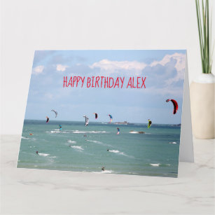 Kite Boarding Race Happy Birthday personalized Car Card