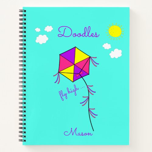Kite Doodles Sketch Book Personalized Notebook
