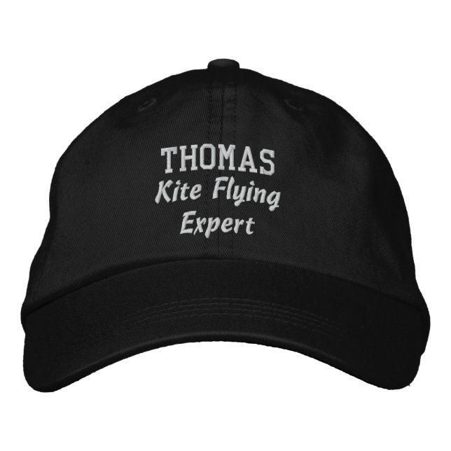 Kite Flying Expert Custom Name V07Z Embroidered Baseball Hat (Front)