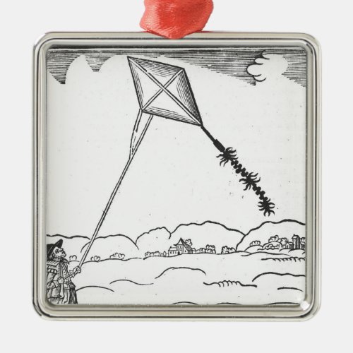 Kite Flying Metal Ornament
