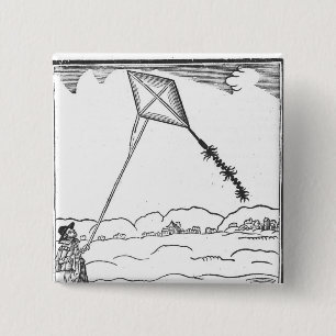 Kite Flying Pinback Button