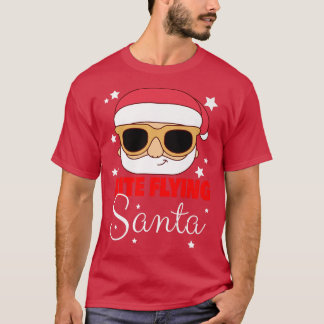 Kite Flying Santa Claus Christmas Holiday Kite Fly T-Shirt