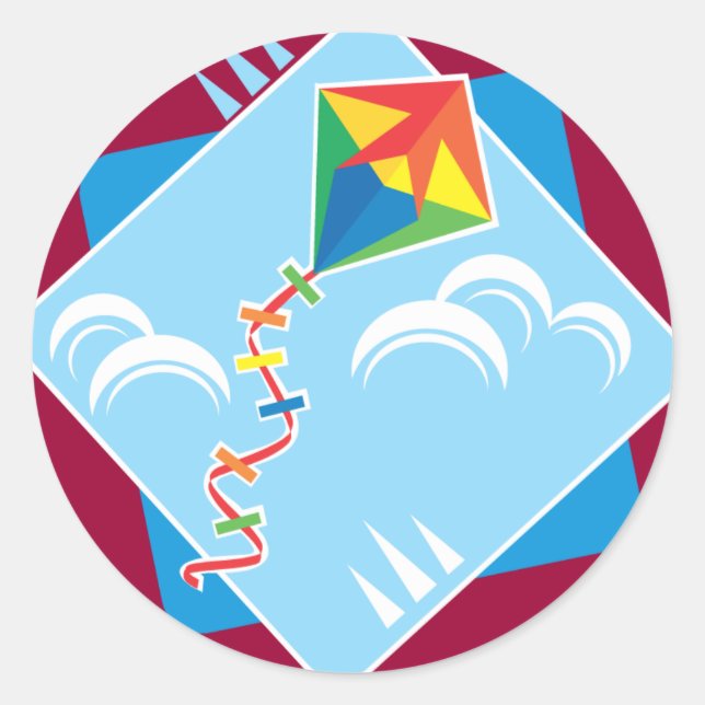 Kite Fun Classic Round Sticker (Front)