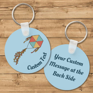 Kite Icon Light Blue Keychain