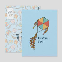 Kite Icon Light Blue Postcard