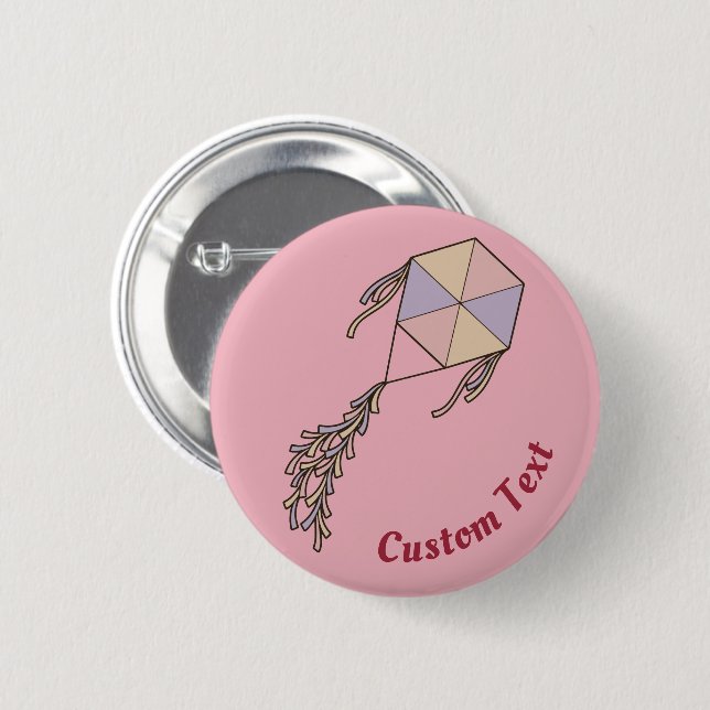 Kite Icon Pink Button (Front & Back)
