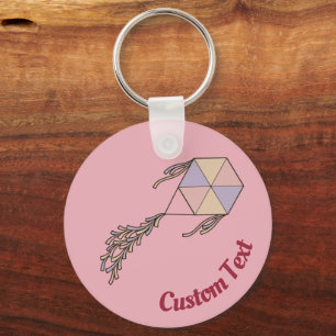 Kite Icon Pink Keychain