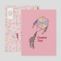 Kite Icon Pink Postcard