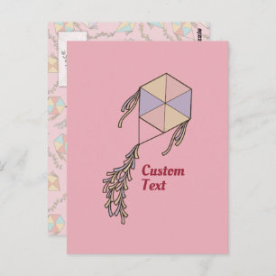 Kite Icon Pink Postcard