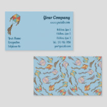 Kite Icons Light Blue Business Card