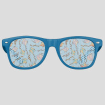 Kite Icons Pattern Light Blue Retro Sunglasses