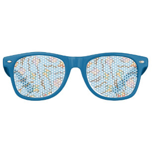 Kite Icons Pattern Light Blue Retro Sunglasses