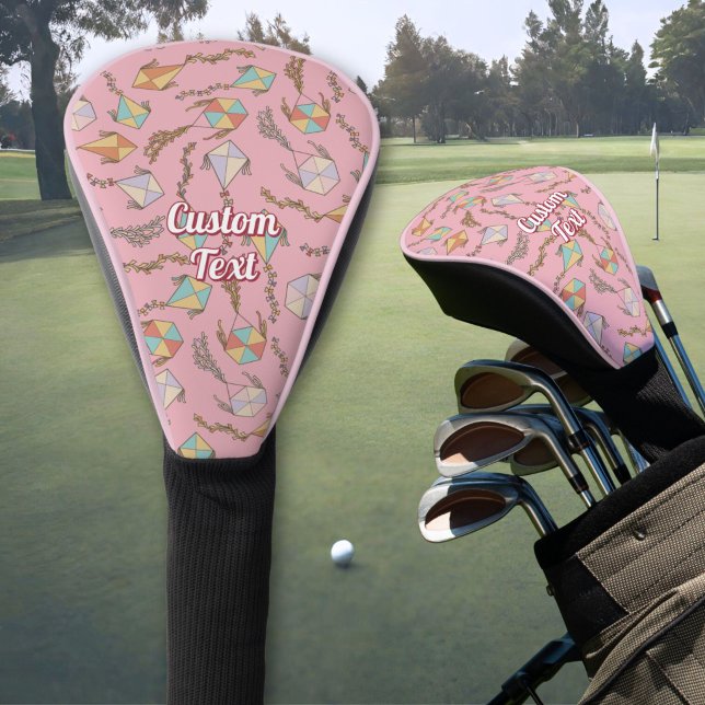 Kite Icons Pattern Pink Golf Head Cover (Creator Uploaded)