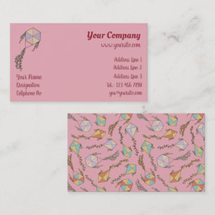 Kite Icons Pink Business Card