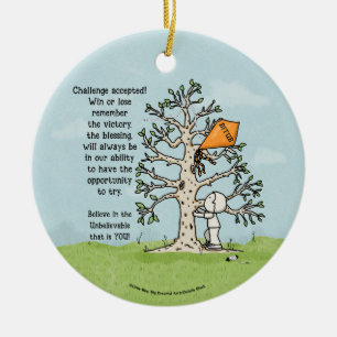 Kite in A Tree Motivational Quote Ceramic Ornament