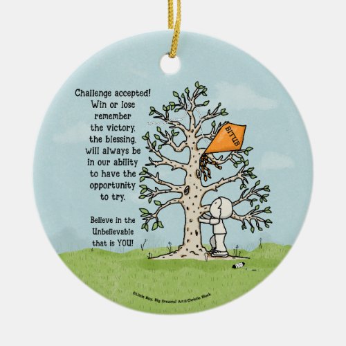 Kite in A Tree Motivational Quote Ceramic Ornament