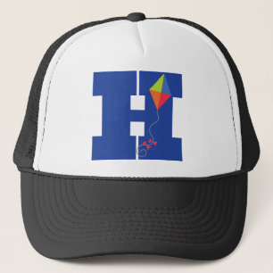 Kite Kid Monogram Letter H Alphabet Trucker Hat