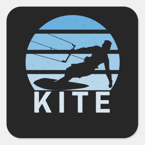 Kite Kiteboarding Surfer Windsurfing Vintage Square Sticker