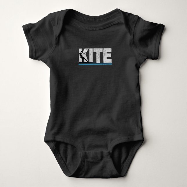 Kite Kitesurfer Kitesurfing Surfing Retro Gift Baby Bodysuit (Front)