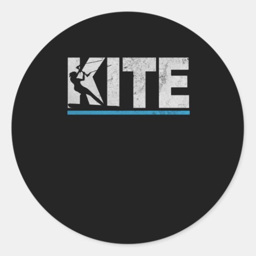 Kite Kitesurfer Kitesurfing Surfing Retro Gift Classic Round Sticker
