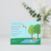 Kite Park Picnic Birthday Party Invitations (Standing Front)