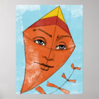 Kite Poster - Fly A Kite Funny Weird Art Print