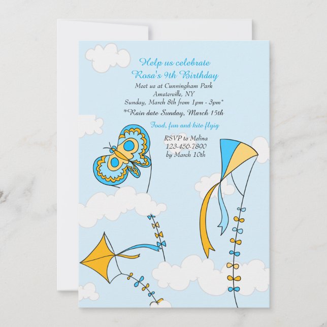 Kite Sky Invitation (Front)
