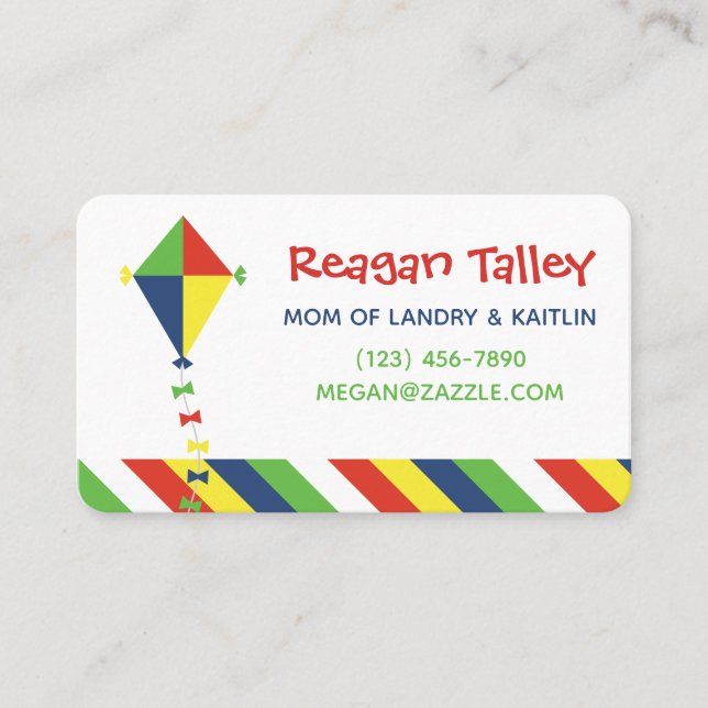 Kite Stripes Business or Contact Cards (Front)
