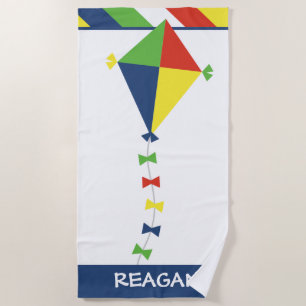 Kite Stripes Personalized Beach Towel