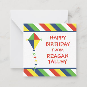 Kite Stripes Personalized Gift Enclosure Cards