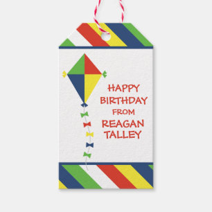 Kite Stripes Personalized Gift Tags