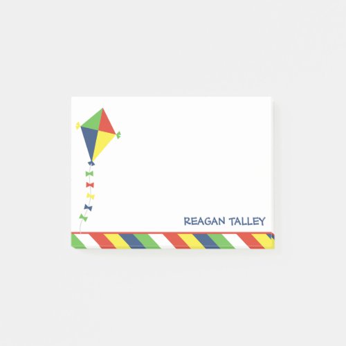 Kite Stripes Personalized Post_It Notepad