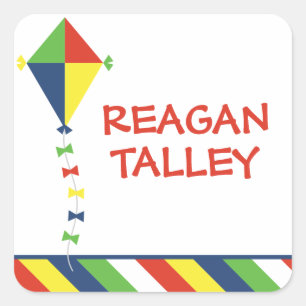 Kite Stripes Personalized Stickers