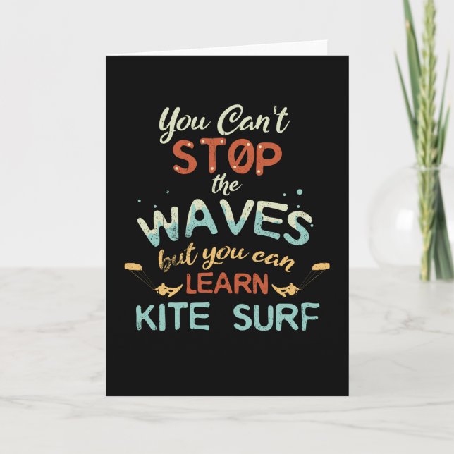 Kite Surf Kitesurfing Stop Waves Surf Windsurfing Card (Front)