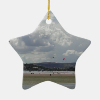 Kite Surfers. Scenic view. Ceramic Ornament