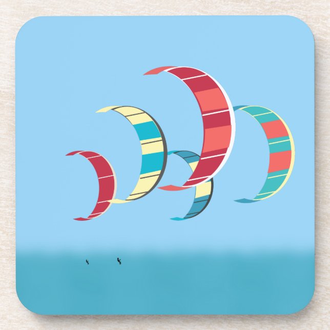 Kite Surfing Beverage Coaster (Front)