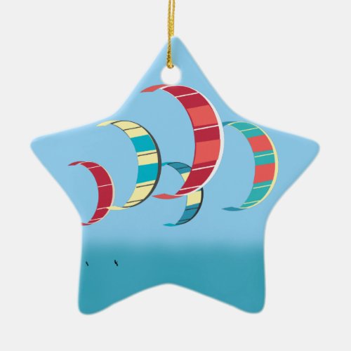 Kite Surfing Ceramic Ornament