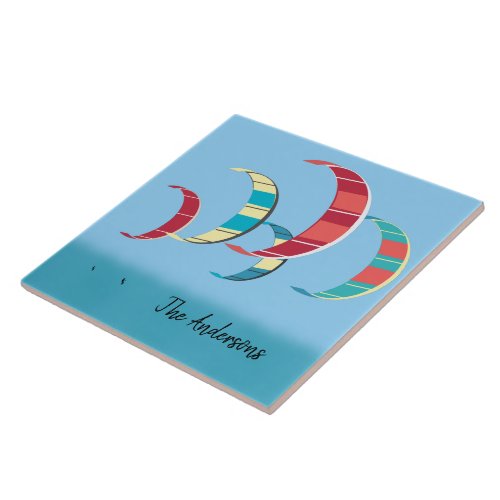 Kite Surfing Ceramic Tile