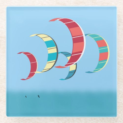 Kite Surfing Glass Coaster