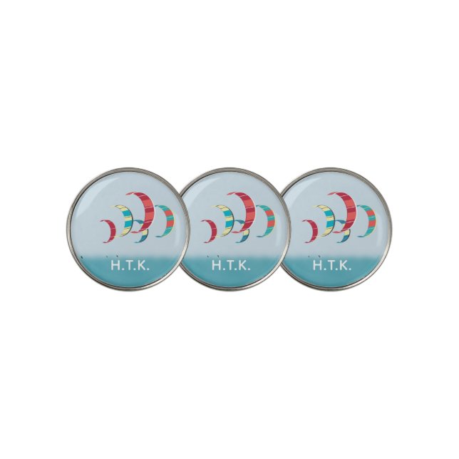 Kite Surfing Golf Ball Marker (3 Up)