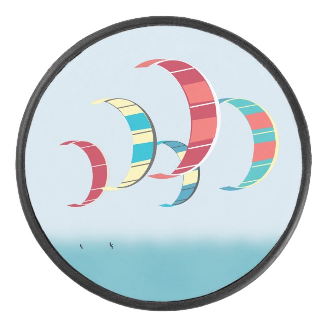 Kite Surfing Hockey Puck (Front)