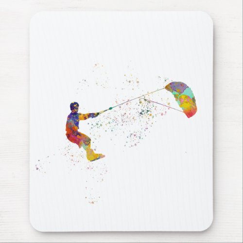 Kite Surfing in Watercolor Mouse Pad