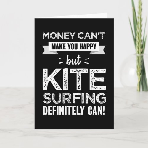Kite surfing makes you happy Funny Gift Card