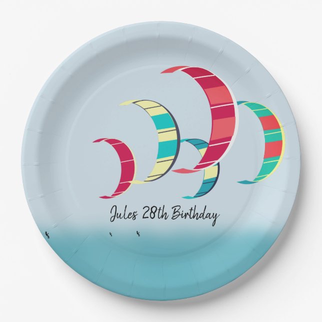 Kite Surfing Paper Plates (Front)