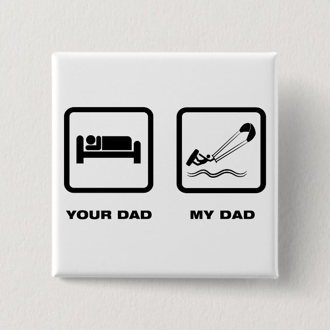 Kite Surfing Pinback Button (Front)